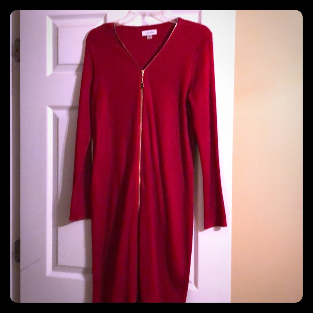 RED Zip up Calvin Klein Dress